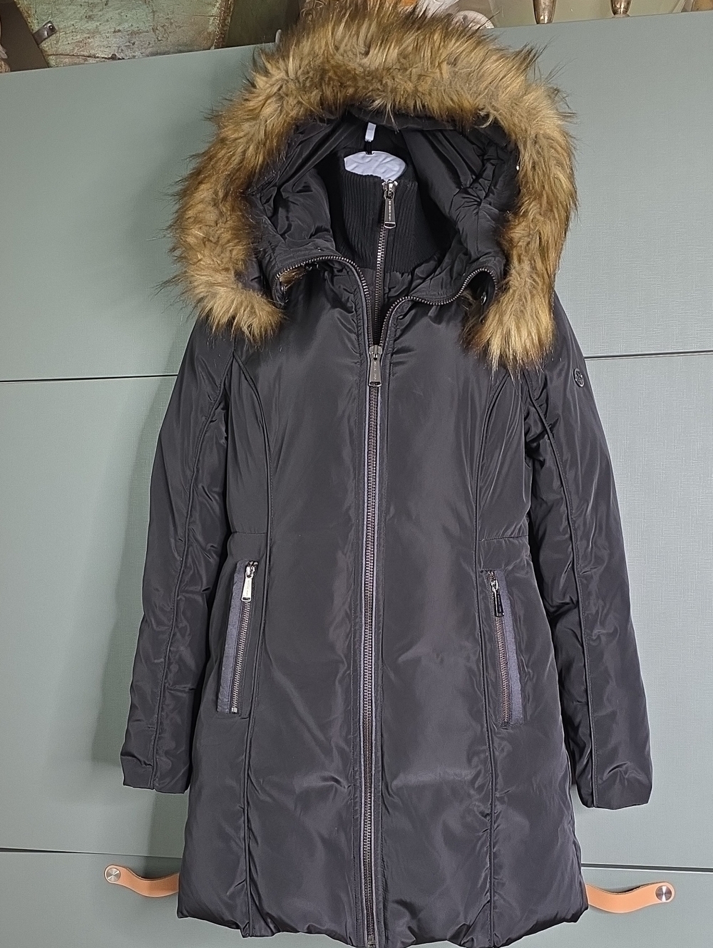 902U. MICHAEL Michael Kors Down Blend Double Zip Faux Fur Hood Puffer Parka
